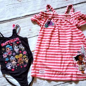 GIRLS SWIMMING CLOTHES BUNDLE (MOANA, LOL SURPRISE)